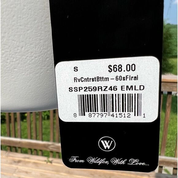 Wildfox Swim 60's Floral Triangle String Tie Bikini Bottom Size Small - Picture 2 of 8